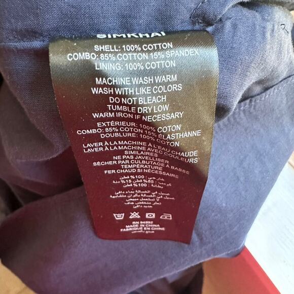 SIMKHAI Navy Pleated Drop Waist Sleeveless Dress‎ XS NWT Cotton $345 - Picture 10 of 10